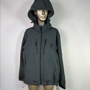 NRA Eagle Gray Performance Jacket with Hood and Weather-Resistant Material